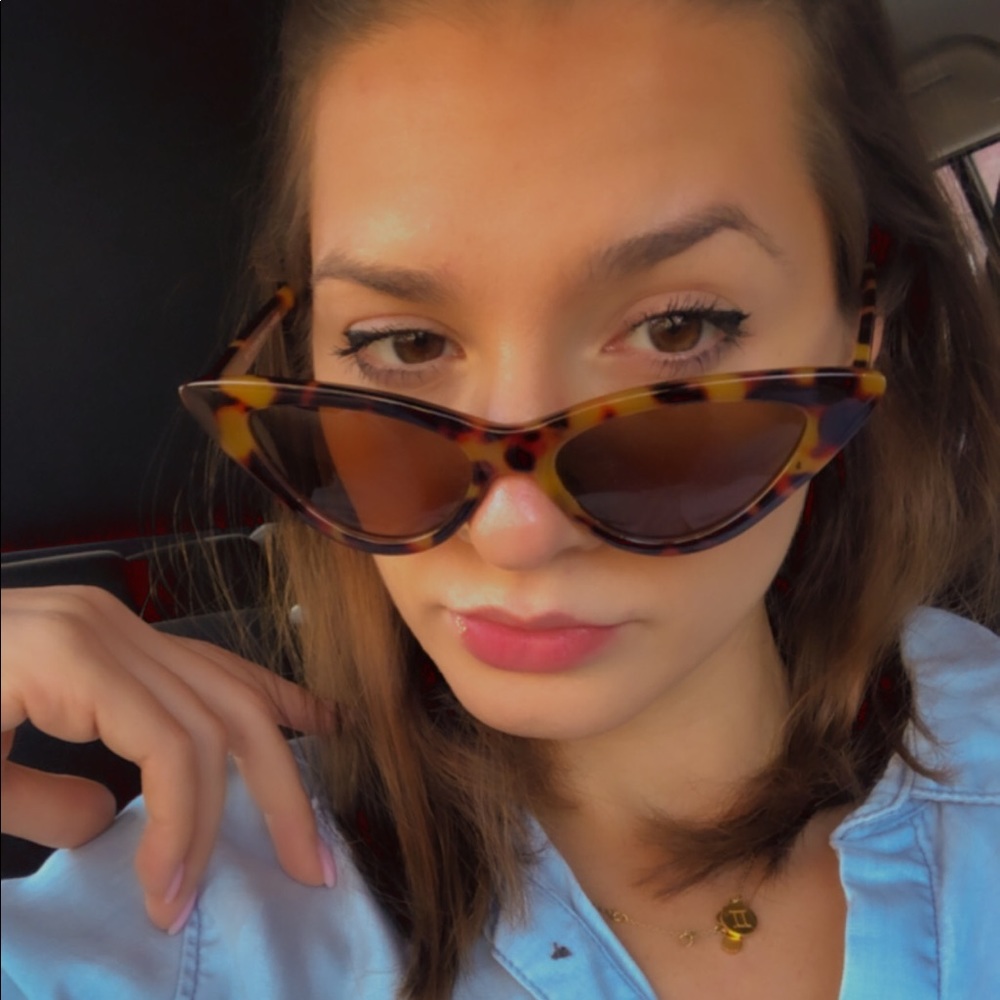 Tortoise cat eye sunglasses